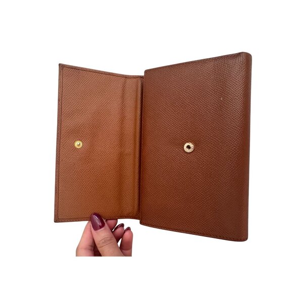 BULGARI Tan Camel Leather Snap Closure Wallet - Picture 7 of 12